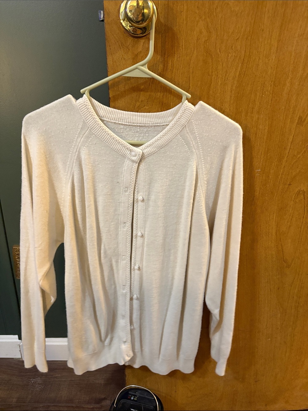 Classic Women's Cream Button-Up Cardigan Sweater